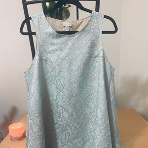 Urban renewal blue dress with gold embroidery